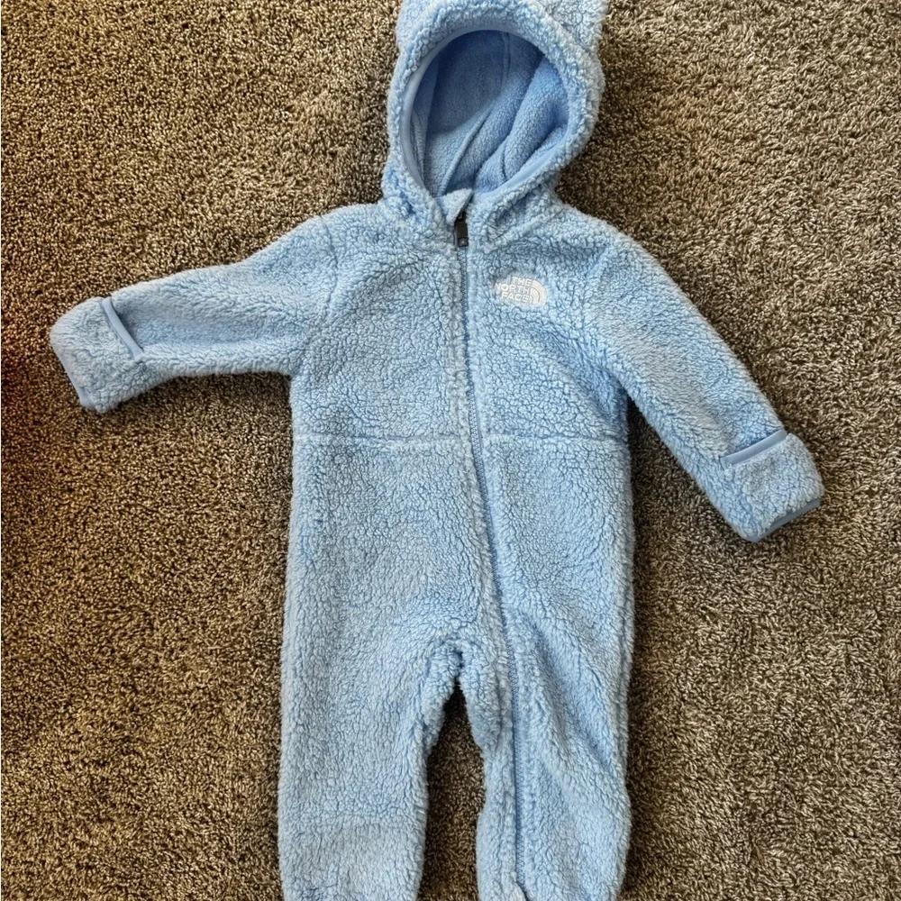 The North Face Baby Campshire One-Piece Cozy Blue Kids One Piece Size 3-6 months